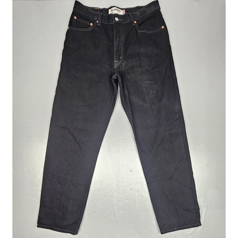 Levis 550‎ Jeans Mens 36x34 Relaxed Fit Black Y2k 2008 Straight Leg Denim